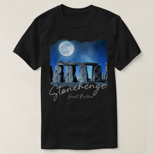 Stonehenge England Souvenir Stonehenge 's nachts T-shirt (Design voorkant)