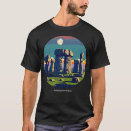 Stonehenge England, Travel, Custom Text Retro 8-bi T-shirt