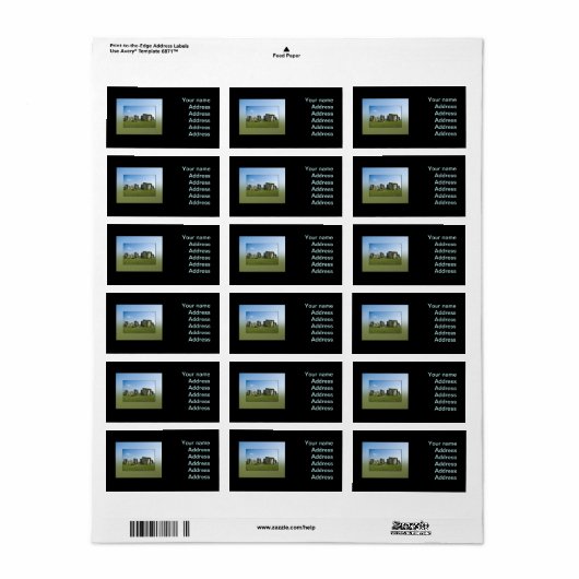 Stonehenge Etiket (Full Sheet)