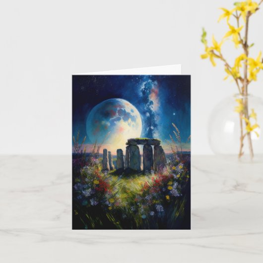 Stonehenge in het moonlicht kaart (Gele Bloem)