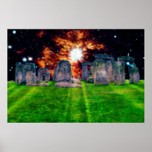 Stonehenge in Star-rise Art Poster
