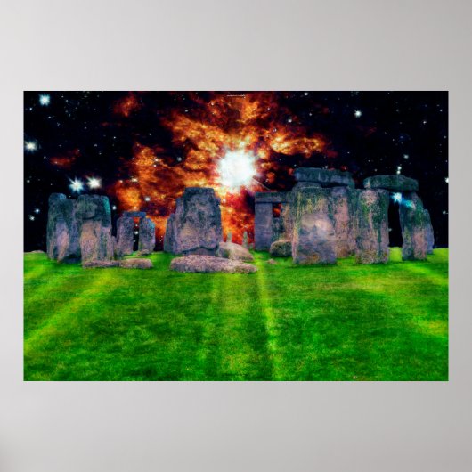 Stonehenge in Star-rise Art Poster (Voorkant)