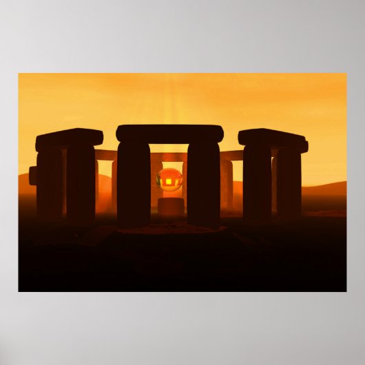 stonehenge in the sunset, poster (Voorkant)