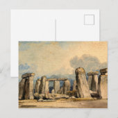 Stonehenge, landschap, schilderij briefkaart (Voorkant / Achterkant)