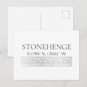 Stonehenge Latitude Longitude Briefkaart (Voorkant / Achterkant)