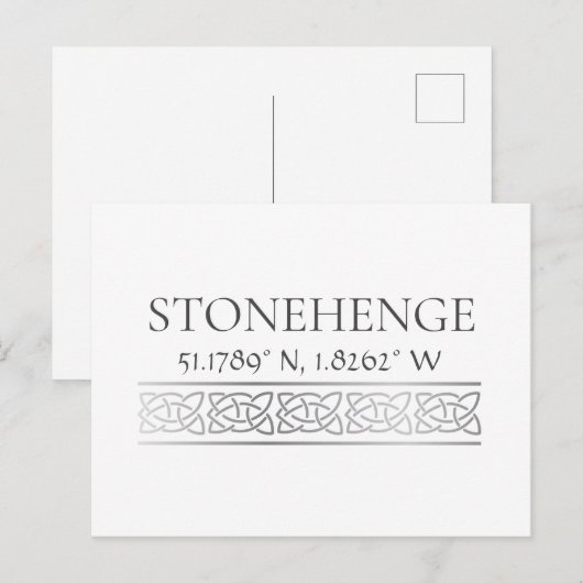 Stonehenge Latitude Longitude Briefkaart (Voorkant / Achterkant)