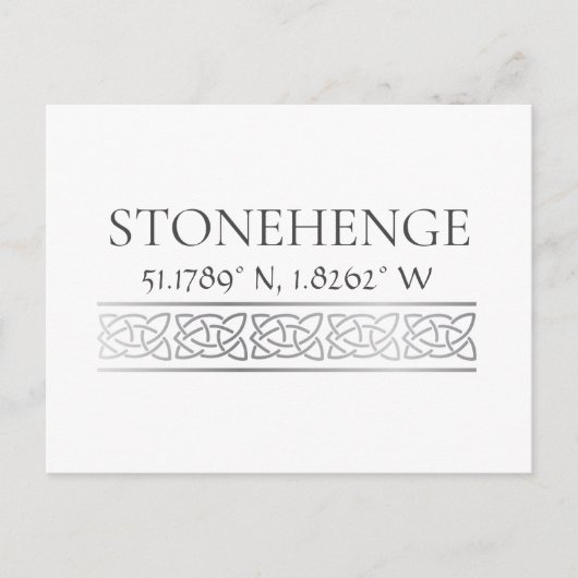 Stonehenge Latitude Longitude Briefkaart (Voorkant)