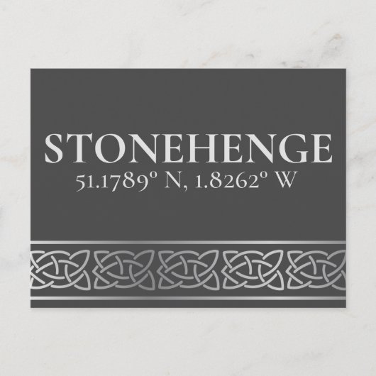 Stonehenge Latitude Longitude Dark Briefkaart (Voorkant)