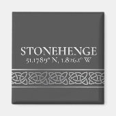 Stonehenge Latitude Longitude Dark Magneet (Voorkant)