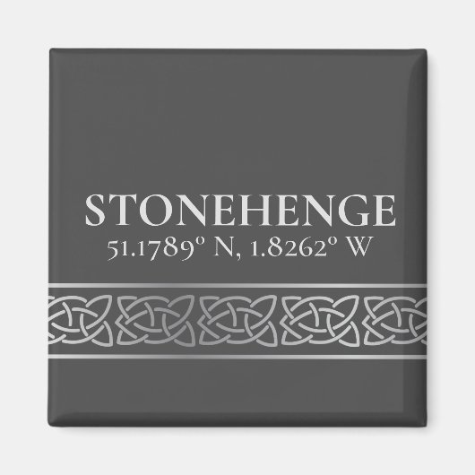 Stonehenge Latitude Longitude Dark Magneet (Voorkant)
