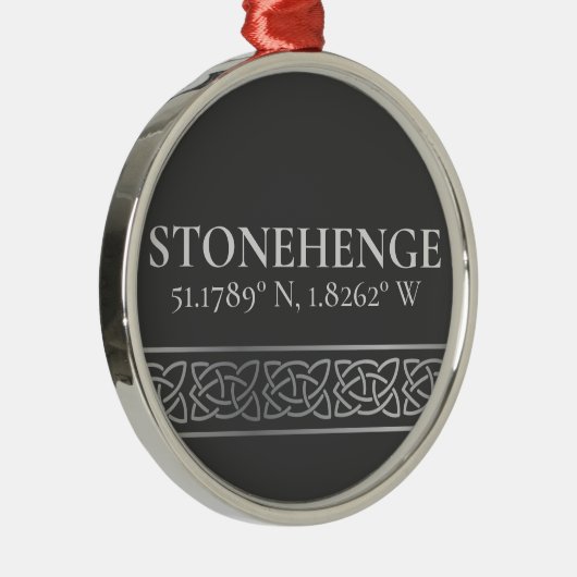 Stonehenge Latitude Longitude Dark Metalen Ornament (Rechts)