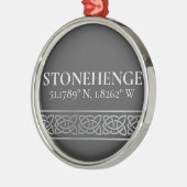 Stonehenge Latitude Longitude Dark Metalen Ornament (Links)