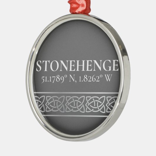 Stonehenge Latitude Longitude Dark Metalen Ornament (Links)