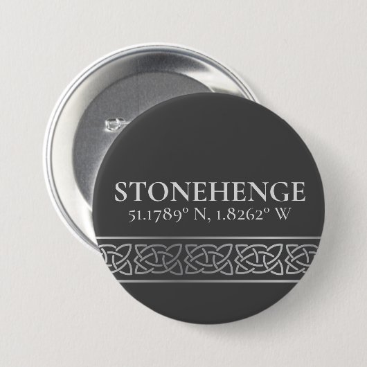 Stonehenge Latitude Longitude Dark Ronde Button 7,6 Cm (Voorkant /achterkant)
