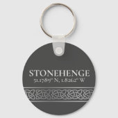 Stonehenge Latitude Longitude Dark Sleutelhanger (Voorkant)
