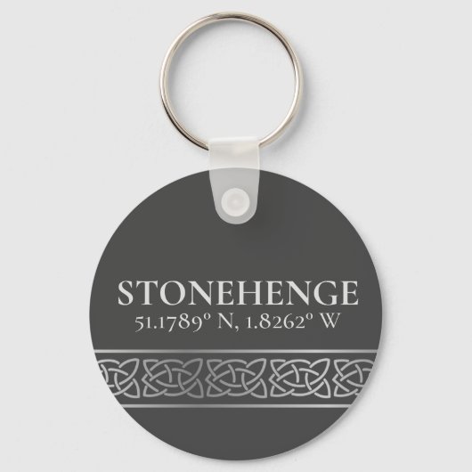 Stonehenge Latitude Longitude Dark Sleutelhanger (Voorkant)