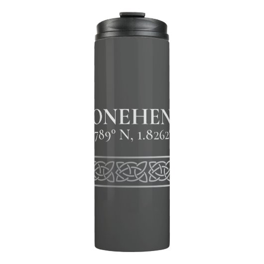 Stonehenge Latitude Longitude Dark Thermosbeker (Voorkant)