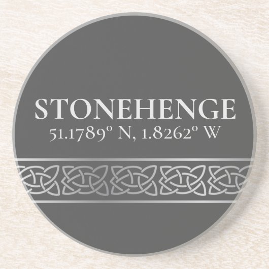 Stonehenge Latitude Longitude Dark Zandsteen Onderzetter (Voorkant)