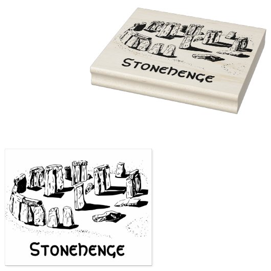 Stonehenge Lijn Kunst Tekening Rubberstempel (Gestempeld)