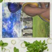 Stonehenge-meditatie Theedoek (Gevouwen)