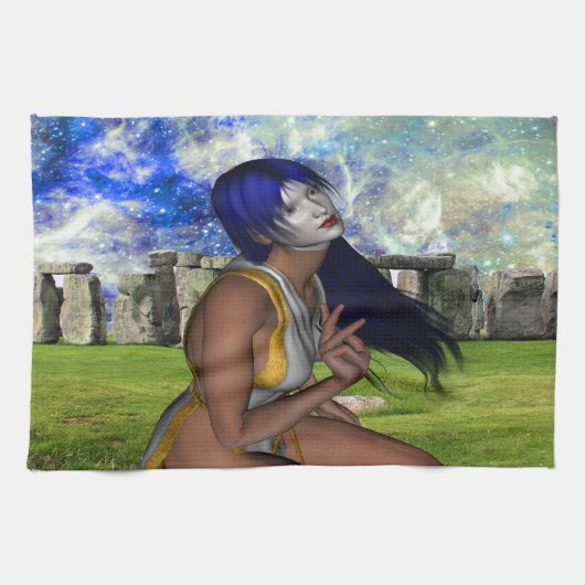 Stonehenge-meditatie Theedoek (Horizontaal)