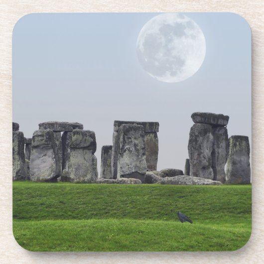 Stonehenge & Moon Ancient Historic Site of Power Bier Onderzetter (Voorkant)