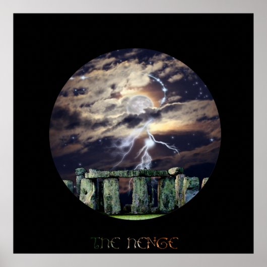 Stonehenge Mystical Druid Art Mytho-Fantasy Poster (Voorkant)