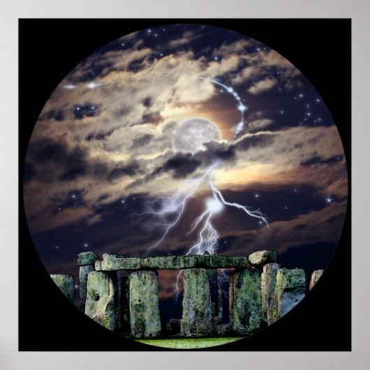 Stonehenge Mystical Druid Art Mytho-Fantasy Poster (Voorkant)