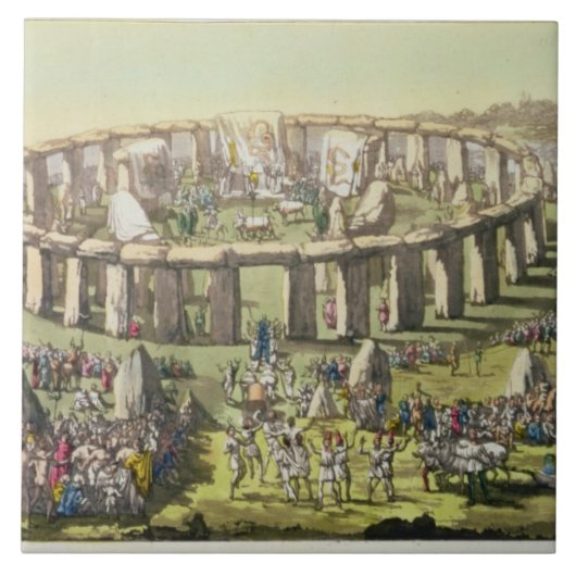 Stonehenge, of een cirkelvormige tempel van de Dru Tegeltje (Voorkant)