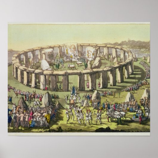Stonehenge of een cirkelvormige tempel van de druï poster (Voorkant)