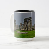 Stonehenge Oude historische site van macht Tweekleurige Koffiemok (Voorkant links)