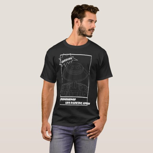 Stonehenge Parking Schort Wit T-shirt (Voorkant volledig)