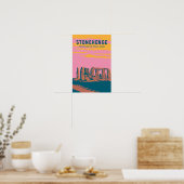 Stonehenge Reis Kunst Retro Illustratie Poster (Keuken)