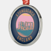 Stonehenge retro verontruste cirkel metalen ornament (Links)