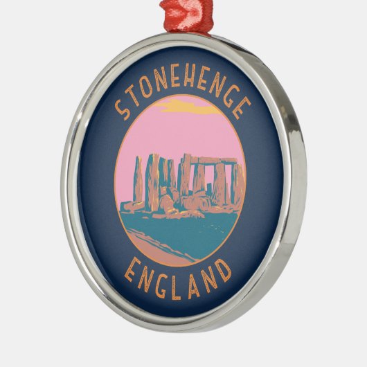 Stonehenge retro verontruste cirkel metalen ornament (Links)