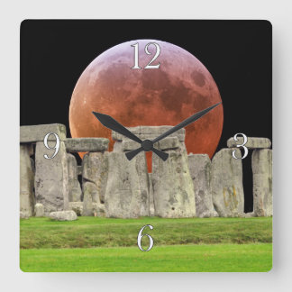 Stonehenge Staande stenen & Bloed Maan 2 Vierkante Klok