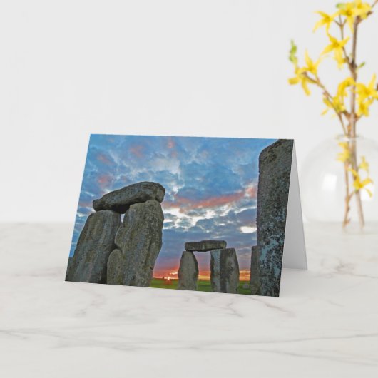 Stonehenge Sunset Kaart (Gele Bloem)