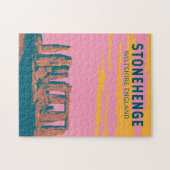 Stonehenge Travel Art Retro Illustratie Legpuzzel (Horizontaal)