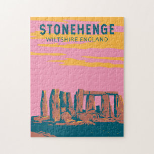 Stonehenge Travel Art Retro Illustratie Legpuzzel
