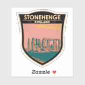 Stonehenge Travel Art Retro Illustratie Sticker (Vel)