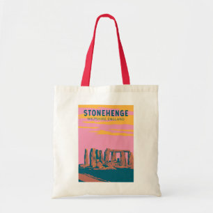 Stonehenge Travel Art Retro Illustratie Tote Bag