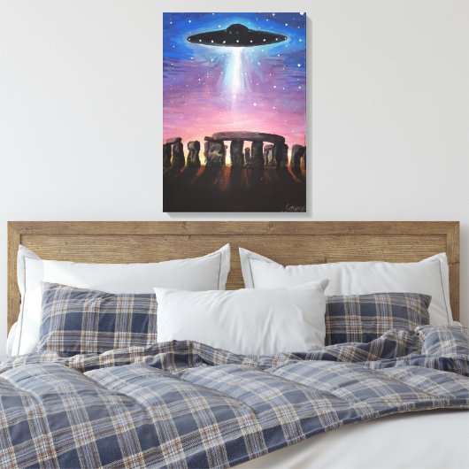 Stonehenge UFO Canvas Afdruk (Insitu (Slaapkamer))