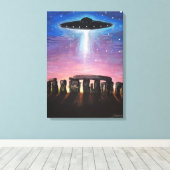 Stonehenge UFO Canvas Afdruk (Insitu (Houten vloer))