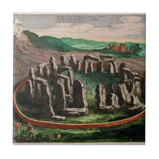 Stonehenge uit Atlas Van Loon 1649 Tegeltje (Voorkant)