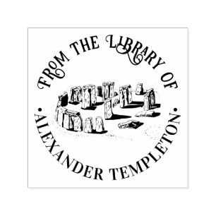 Stonehenge "Uit de bibliotheek van" Boek Naam Rond Zelfinktende Stempel