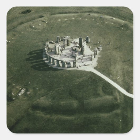 Stonehenge uit de lucht vierkante sticker (Voorkant)