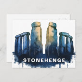 Stonehenge, United Kingdom Watercolor Briefkaart (Voorkant / Achterkant)