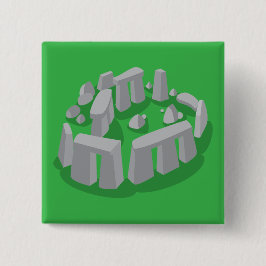 Stonehenge van Engeland Vierkante Button 5,1 Cm