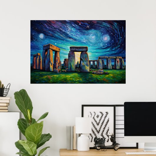 Stonehenge | Van Gogh Inspiratie Poster (Thuiskantoor)