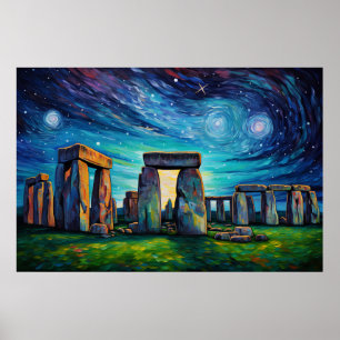 Stonehenge Van Gogh Inspiratie Poster